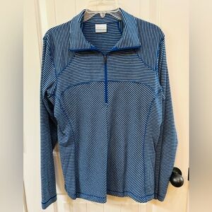 Columbia Blue Striped Women's Activewear Pullover